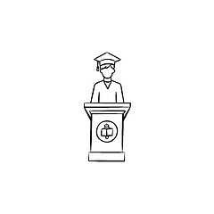 Image showing University graduation student hand drawn icon.