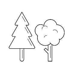 Image showing Forest vector line icon.