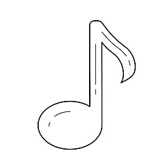 Image showing Music note line icon.