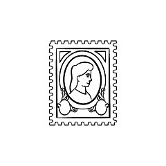 Image showing Philately hand drawn sketch icon.