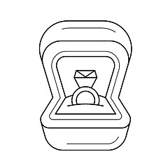 Image showing Engagement ring vector line icon.