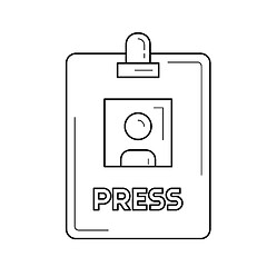 Image showing Press badge line icon.