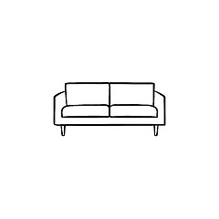 Image showing Sofa hand drawn sketch icon.