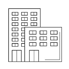 Image showing Office building vector line icon.