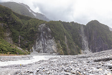 Image showing Riverbed of the Franz Josef Glacier, New Zealand