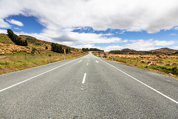 Image showing road to horizon New Zealand south island