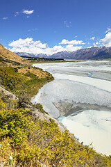 Image showing Rakaia River scenery in south New Zealand