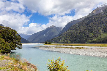 Image showing riverbed landscape scenery in south New Zealand