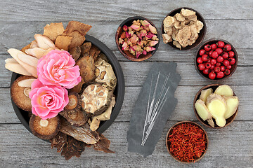 Image showing Chinese Herbal  Medicine with Herbs and Spices