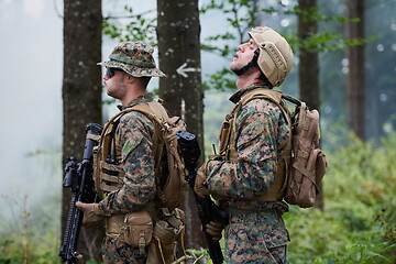 Image showing soldiers squad relaxed walking