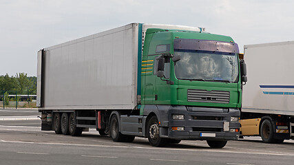 Image showing Green Semi Truck