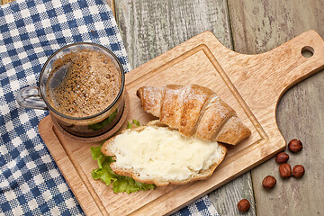 Image showing Bread, Butter And Coffee