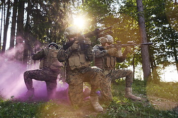 Image showing Soldier fighters standing together