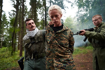 Image showing terrorists was capture alive woman soldier