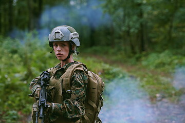 Image showing woman soldier