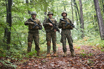 Image showing soldiers squad relaxed walking