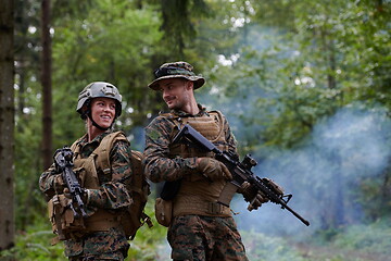 Image showing Soldier Woman as a Team Leader