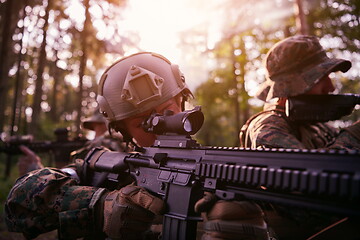 Image showing Soldier Woman as a Team Leader