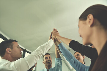 Image showing business people group joining hands