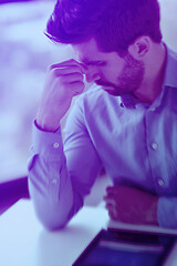 Image showing business man with problems and stress in the office