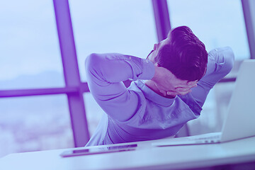 Image showing happy young business man at office