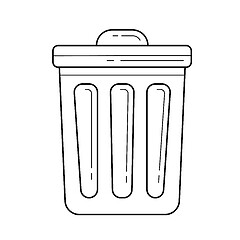 Image showing Trash bin vector line icon.