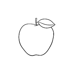 Image showing Apple fruit hand drawn sketch icon.