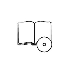 Image showing Audiobook hand drawn sketch icon.