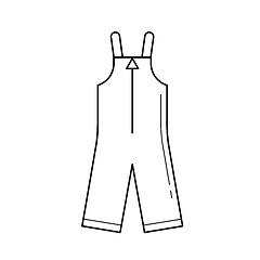 Image showing Baby apparel vector line icon.