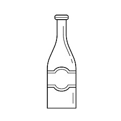 Image showing Beer bottle vector line icon.