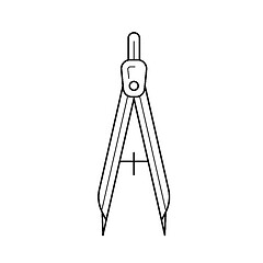 Image showing Technical compass vector line icon.