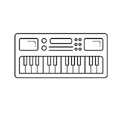 Image showing Midi keyboard line icon.