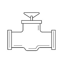 Image showing Industrial valve vector line icon.