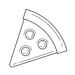 Image showing Pizza slice vector line icon.