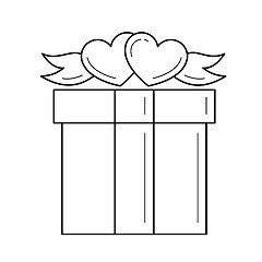 Image showing Gift box vector line icon.