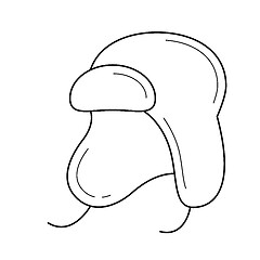 Image showing Baby hat vector line icon.