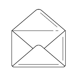 Image showing Open envelope line icon.