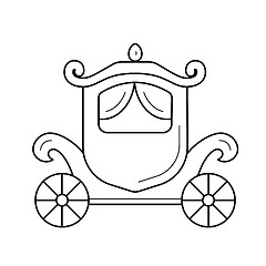 Image showing Vintage carriage vector line icon.