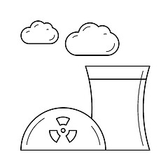 Image showing Nuclear power plant vector line icon.