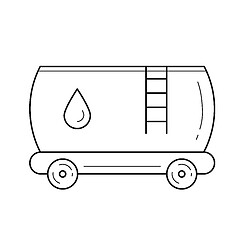 Image showing Oil tank vector line icon.