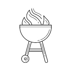 Image showing Charcoal grill vector line icon.
