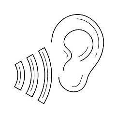 Image showing Human ear line icon.