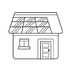 Image showing Power efficient house vector line icon.