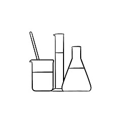 Image showing Laboratory equipment hand drawn sketch icon.