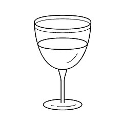 Image showing Wine glass vector line icon.