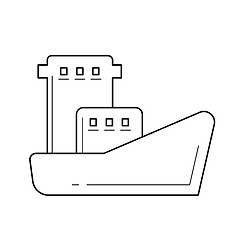 Image showing Oil tanker vector line icon.