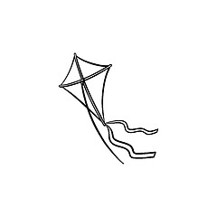 Image showing Kite hand drawn sketch icon.