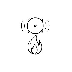 Image showing Fire alarm hand drawn sketch icon.