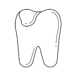 Image showing Tooth caries line icon.