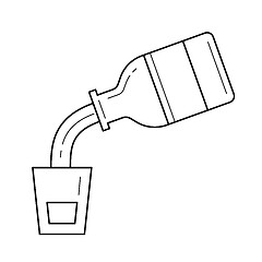 Image showing Medical syrup in measuring cup line icon.